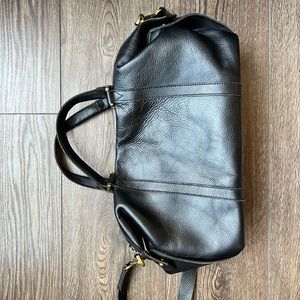 Madewell Black Leather Top-Zip Crossbody